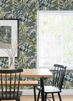 Feuilles P&S Wallpaper in a room setting