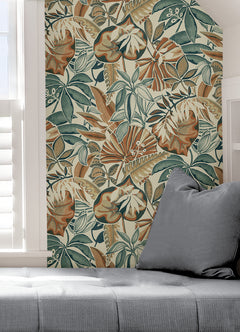Feuilles P&S Wallpaper in a room setting