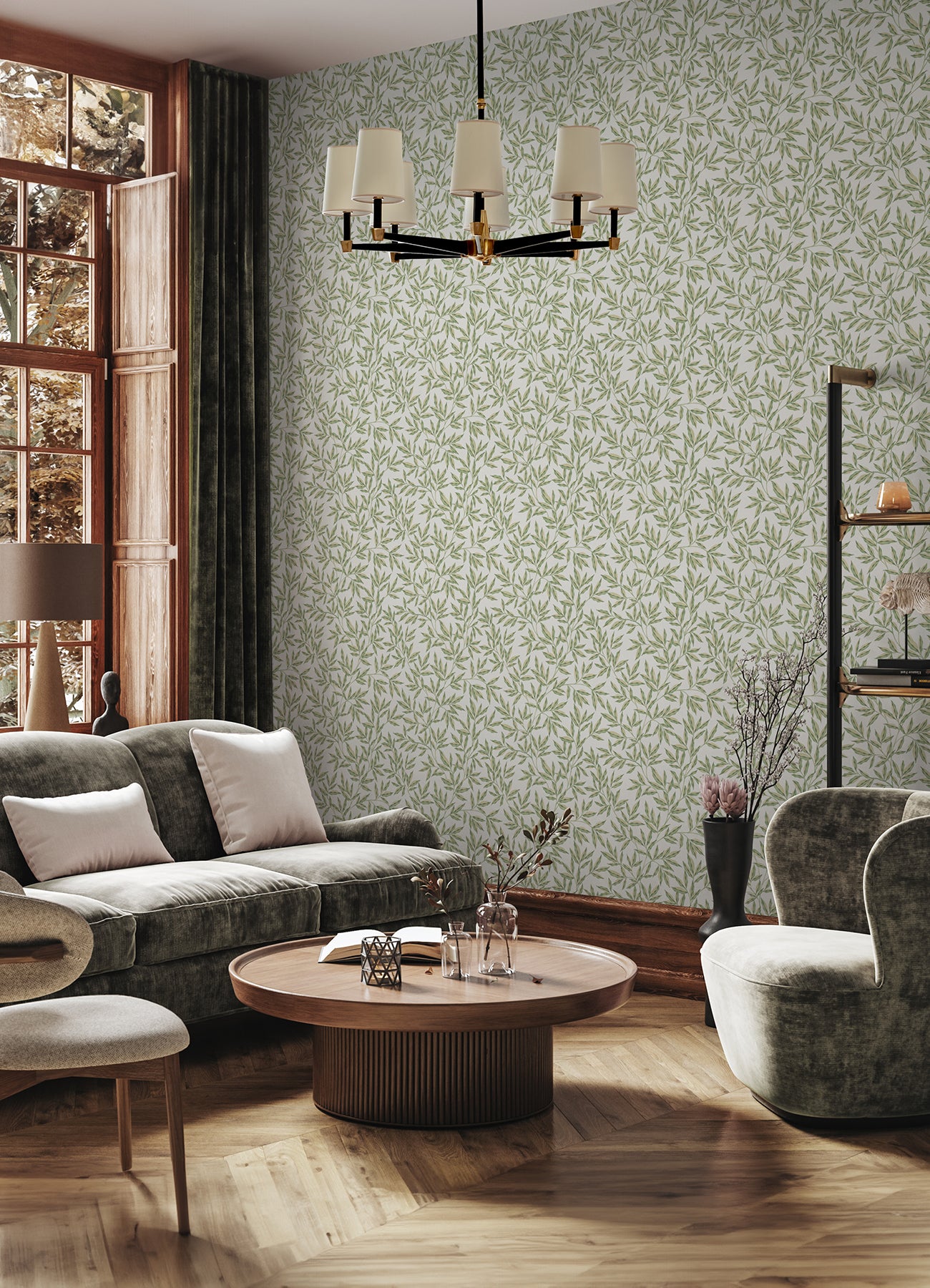 Rowan P&S Wallpaper in a room setting