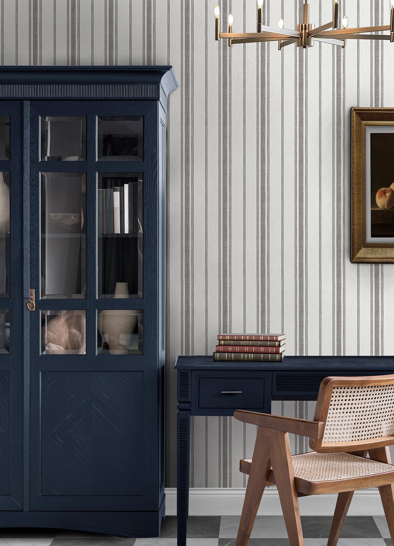 Alcott P&S Wallpaper in a room setting
