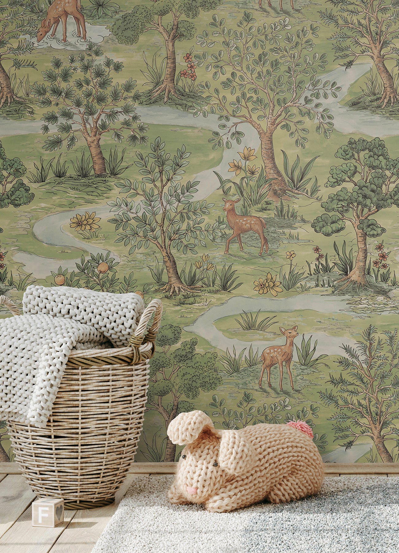 Bramble P&S Wallpaper in a room setting