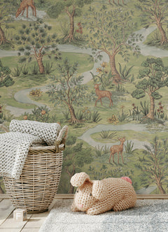 Bramble P&S Wallpaper in a room setting