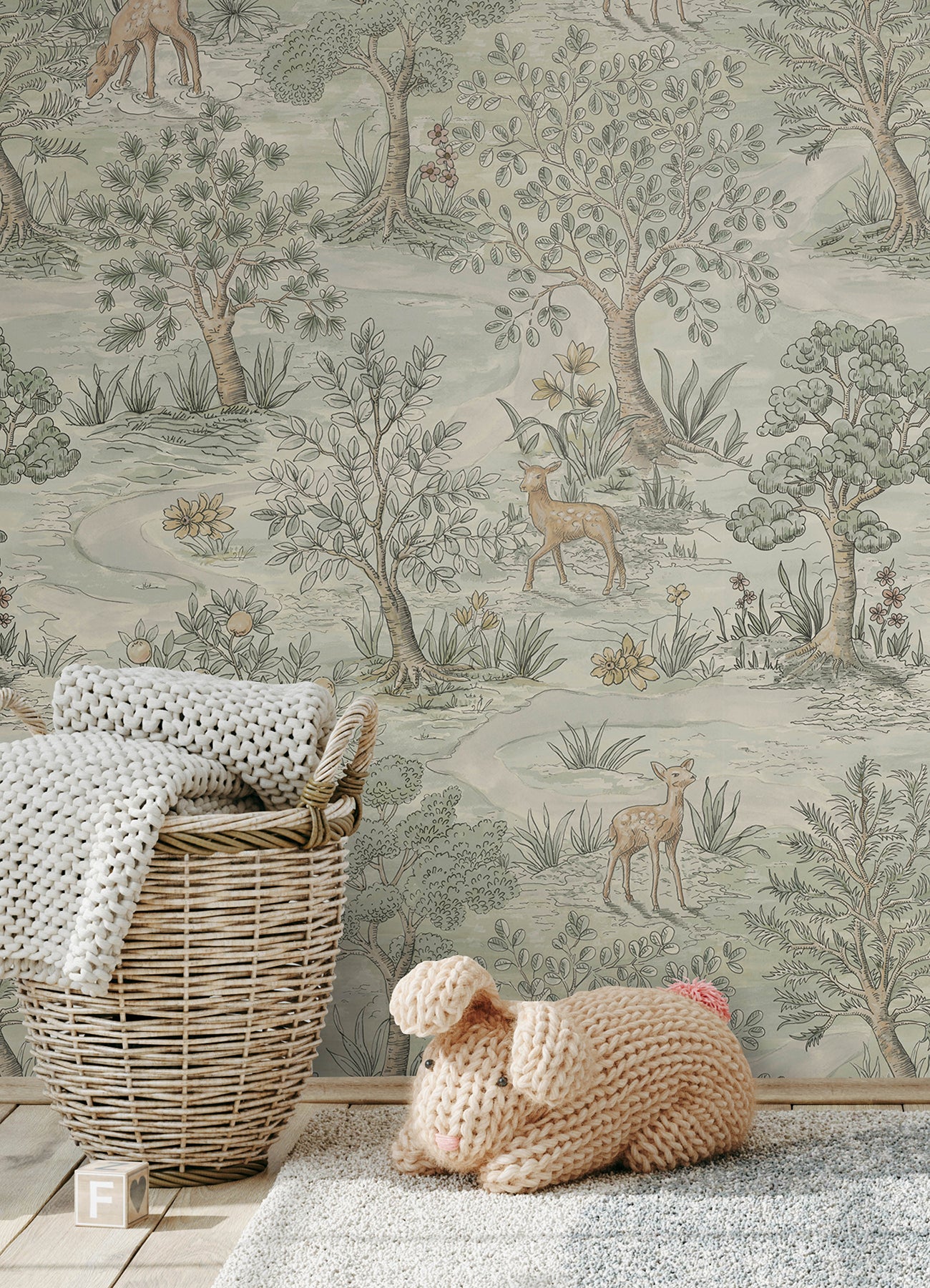 Bramble P&S Wallpaper in a room setting