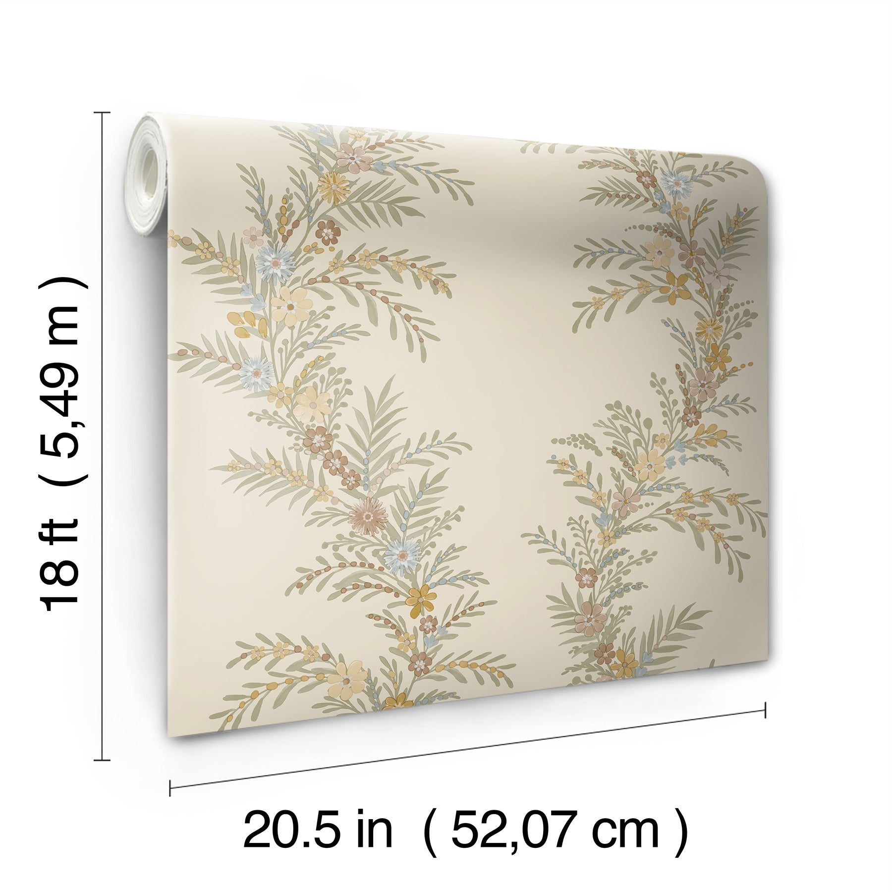 Posy P&S Wallpaper - dimensions