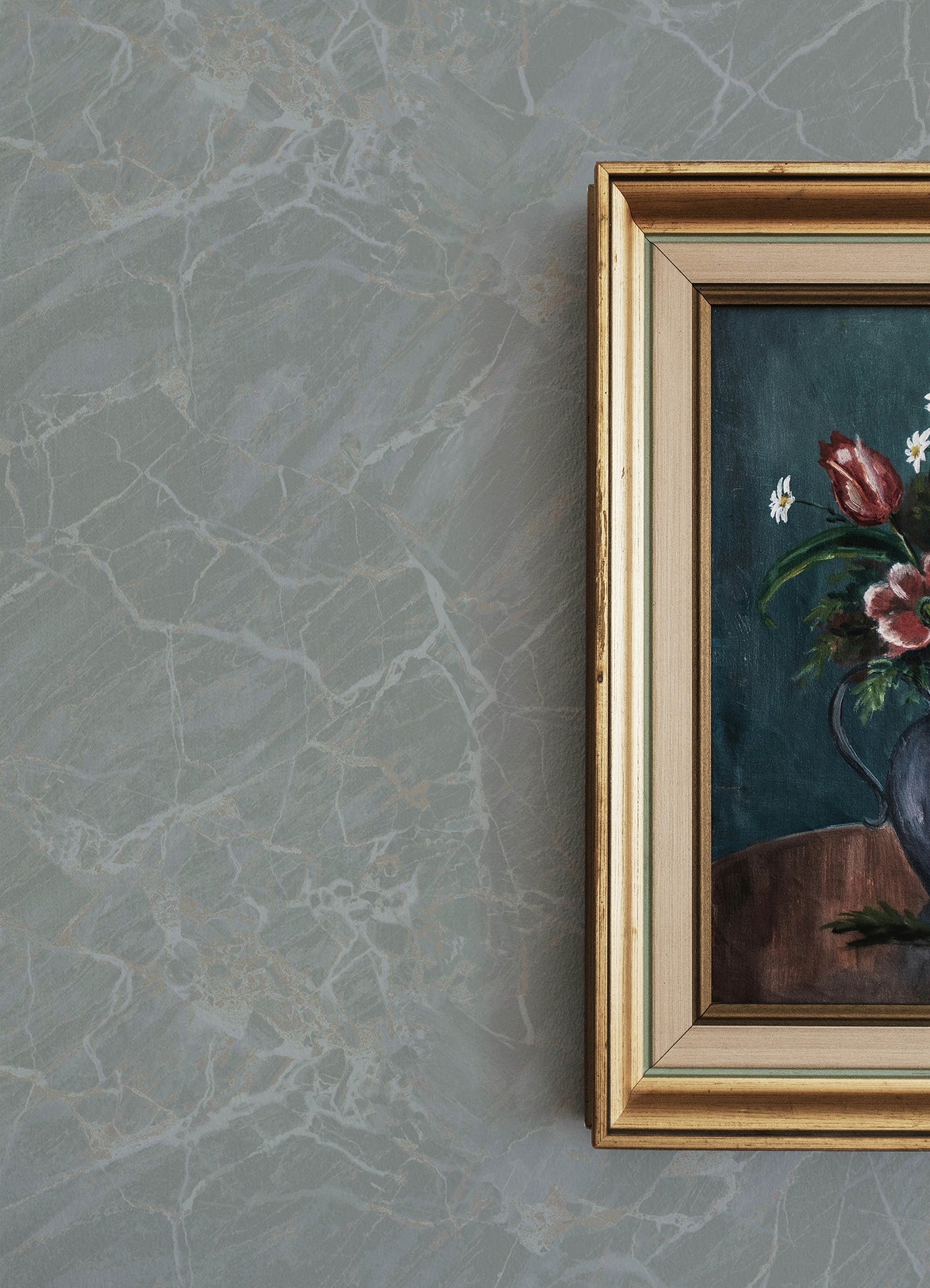 Jade P&S Wallpaper in a room setting