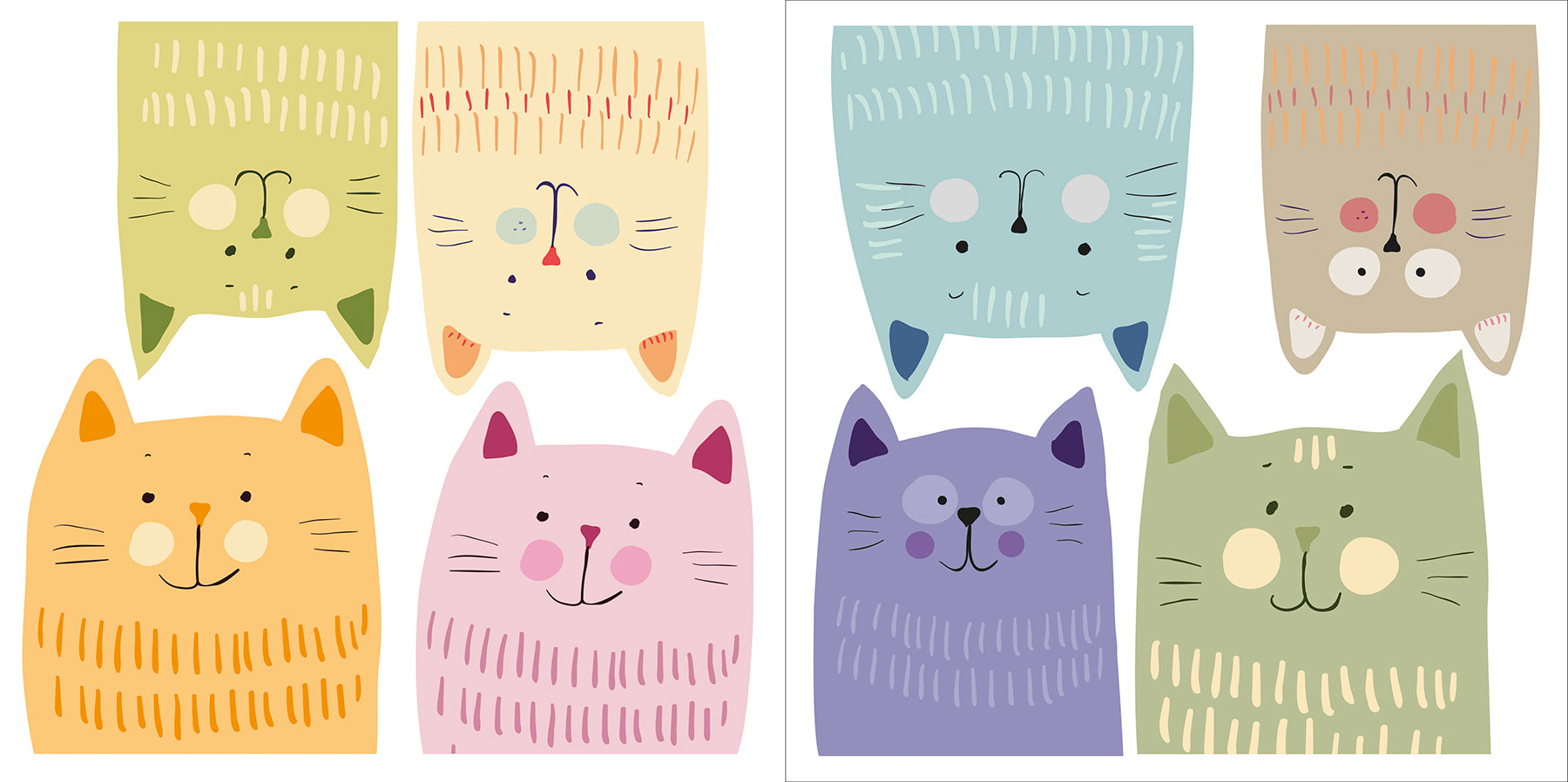 Cats Wall Decals - panels