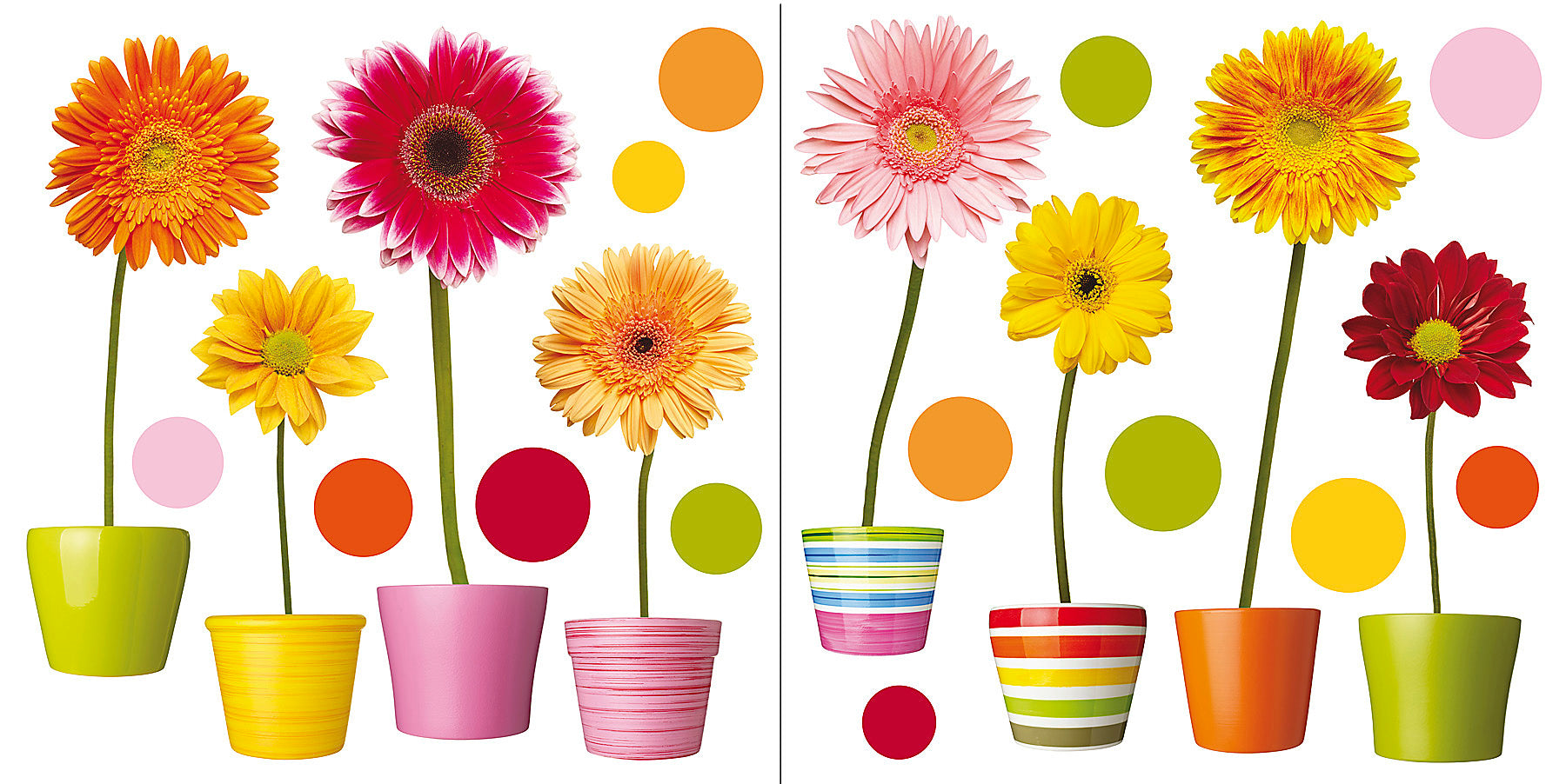 Gerberas Flowers Window Stickers - panels