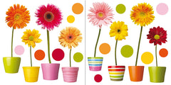 Gerberas Flowers Window Stickers - panels