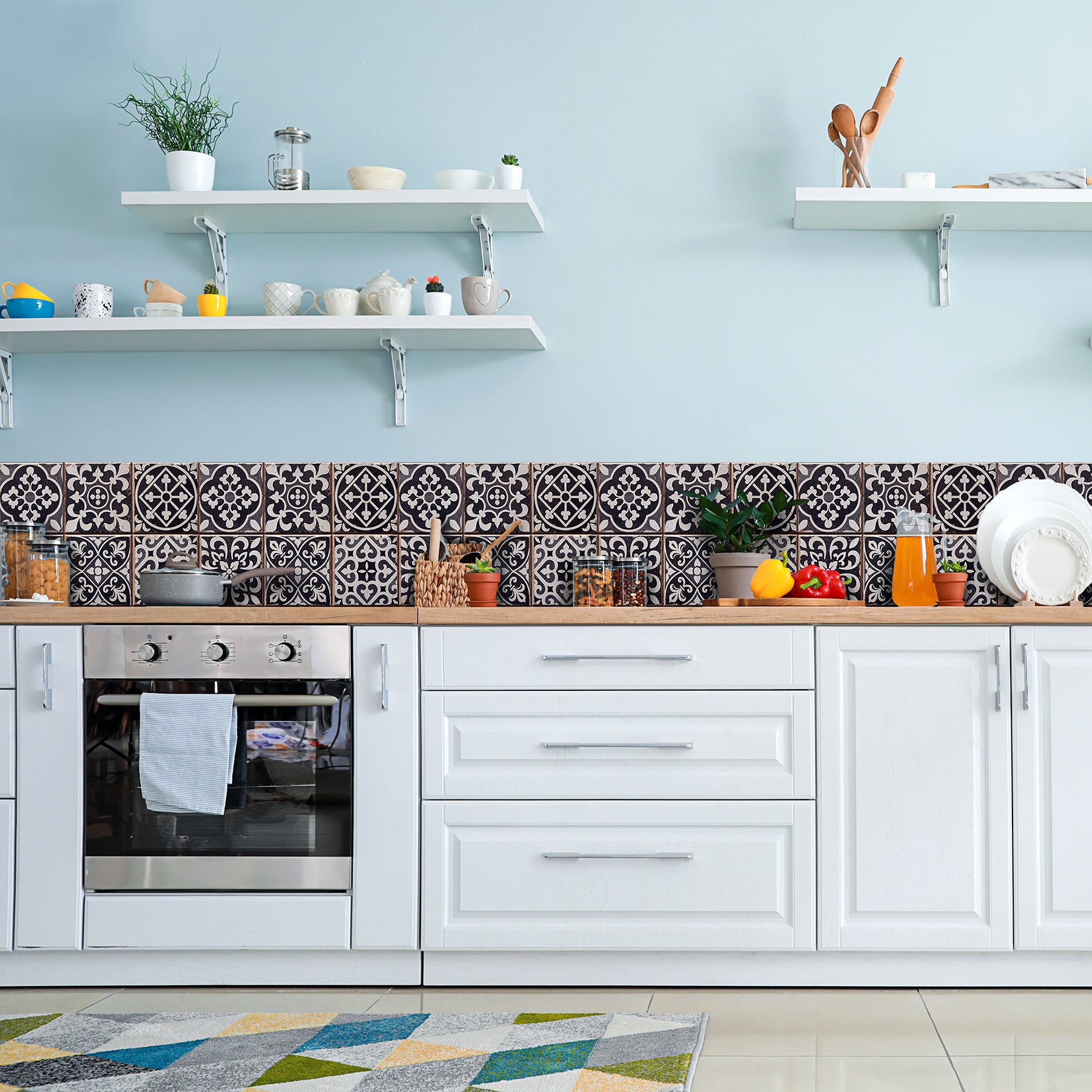 Tile Azulejos Wall Decals in a room setting