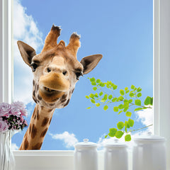 Giraffe Window Stickers in a room setting