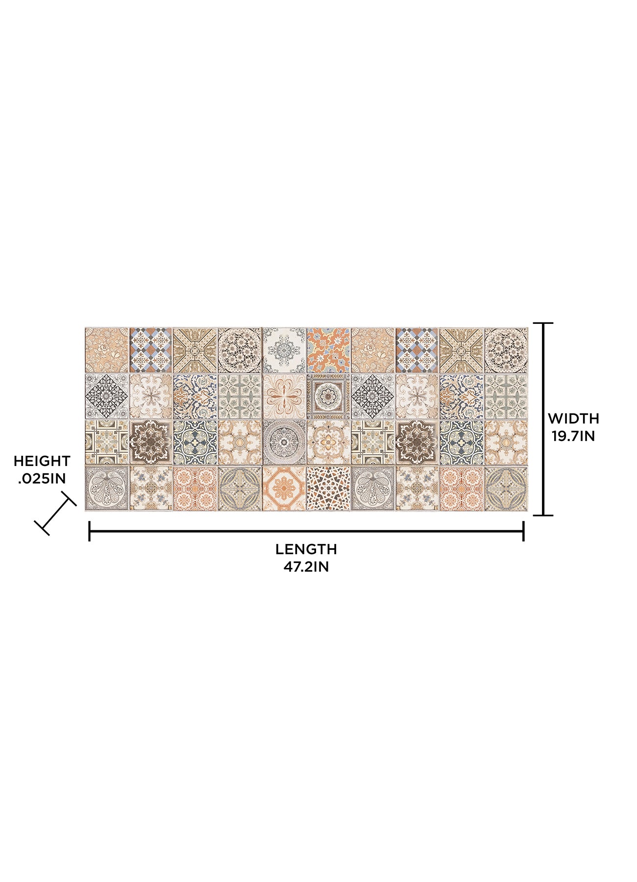 Persian Tiles Floor Runners - dimensions