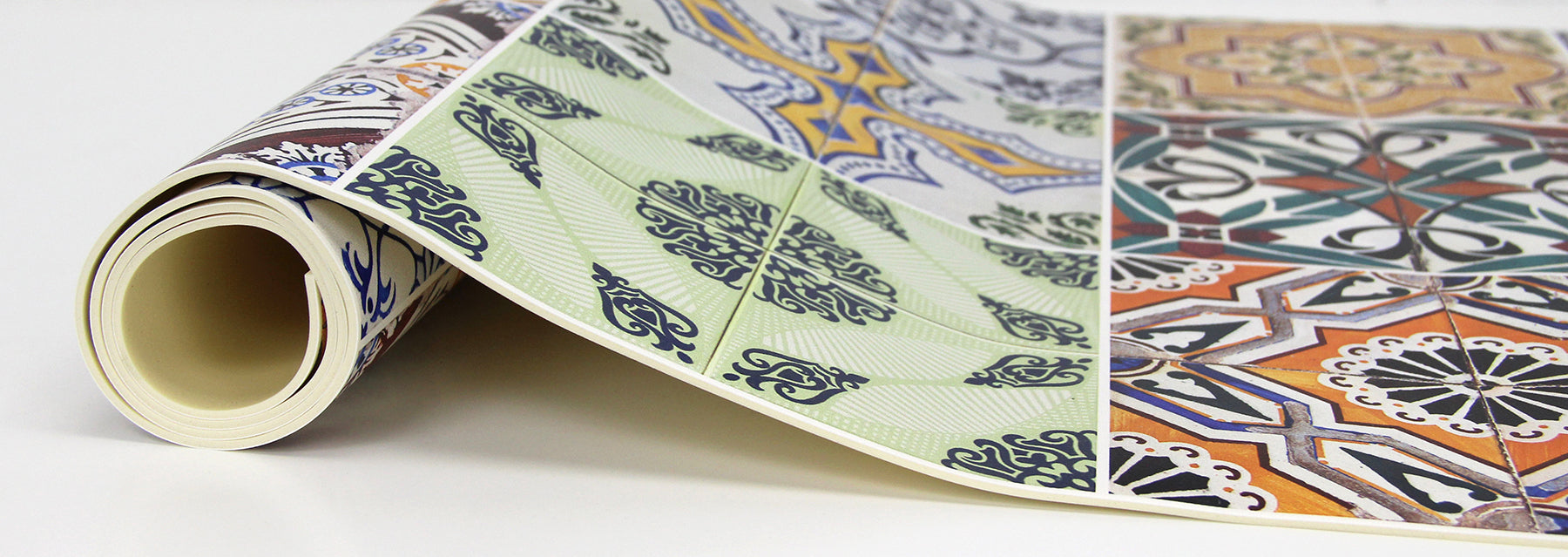 Spring Tile Floor Runners pattern close-up