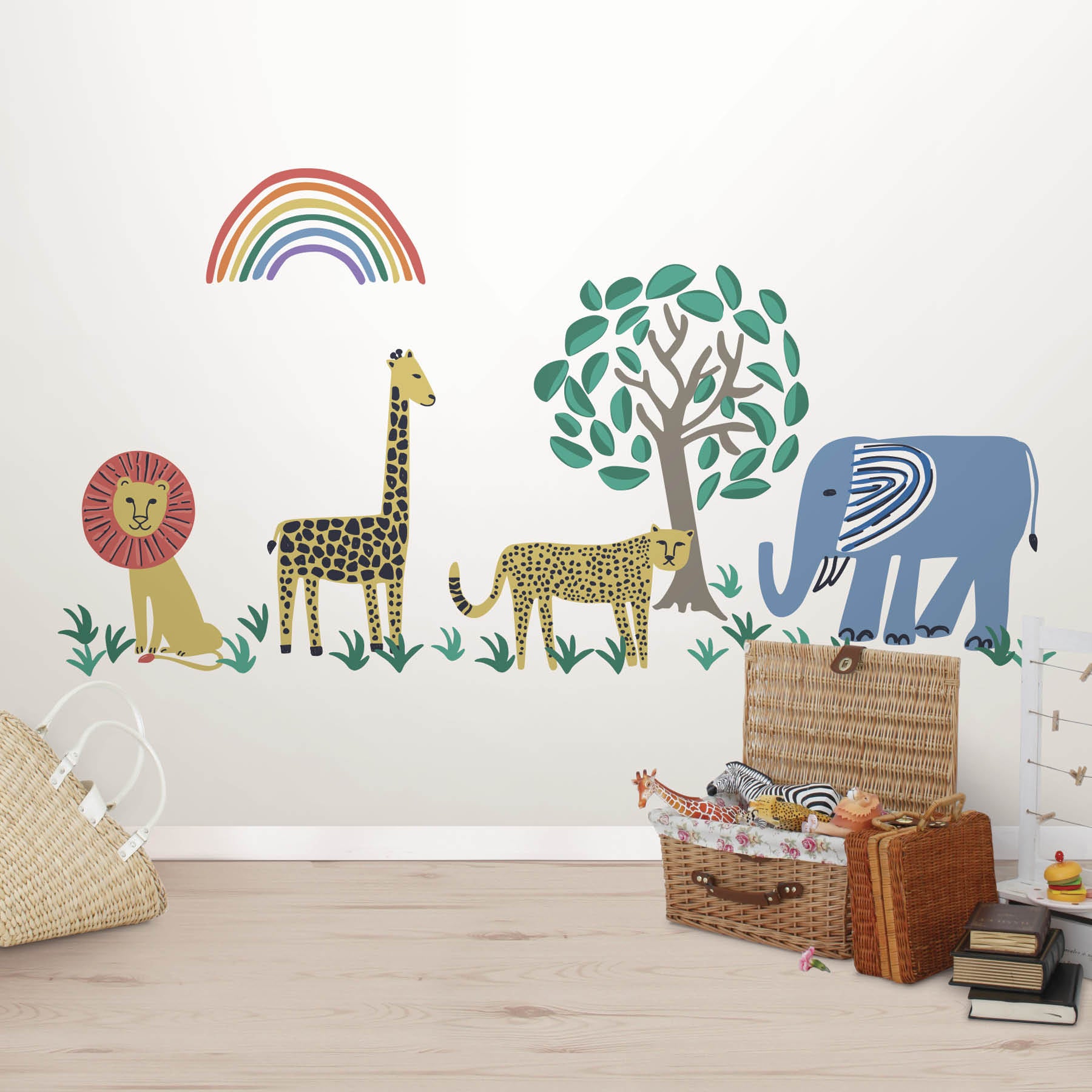 Safari Kingdom Wall Decals in a room setting