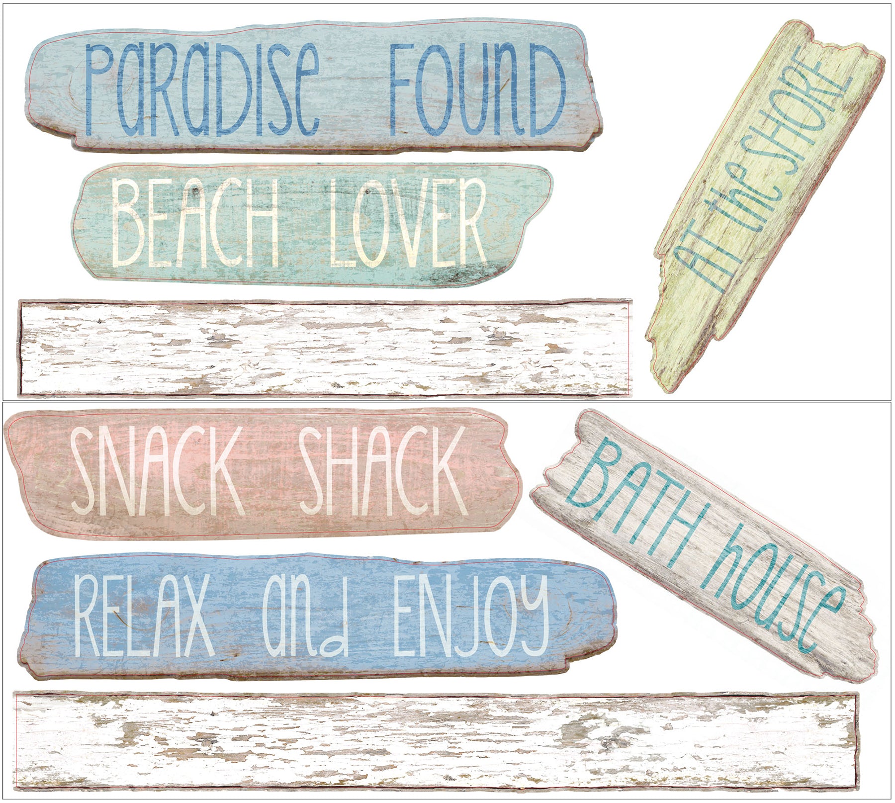 Beach Bound Wall Art Kit Wall Decals - panels