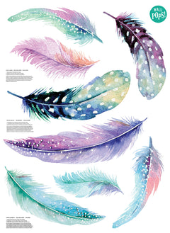 Celestial Feathers Wall Decals - panels