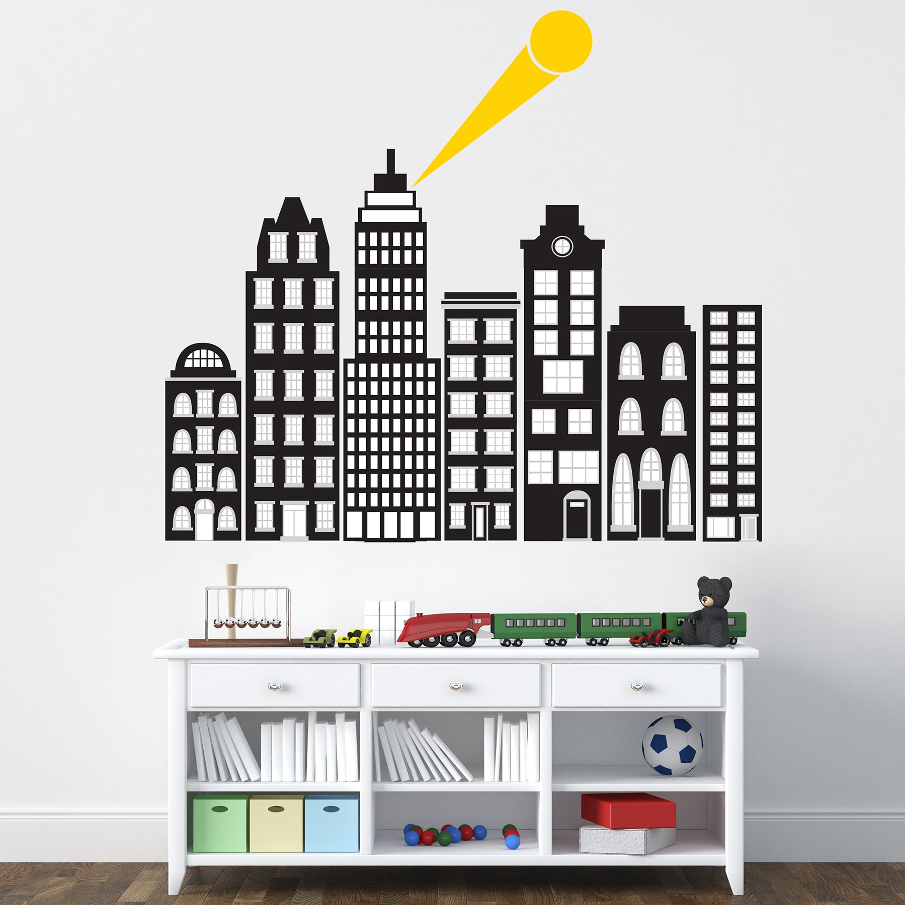 City of Heroes Wall Decals in a room setting