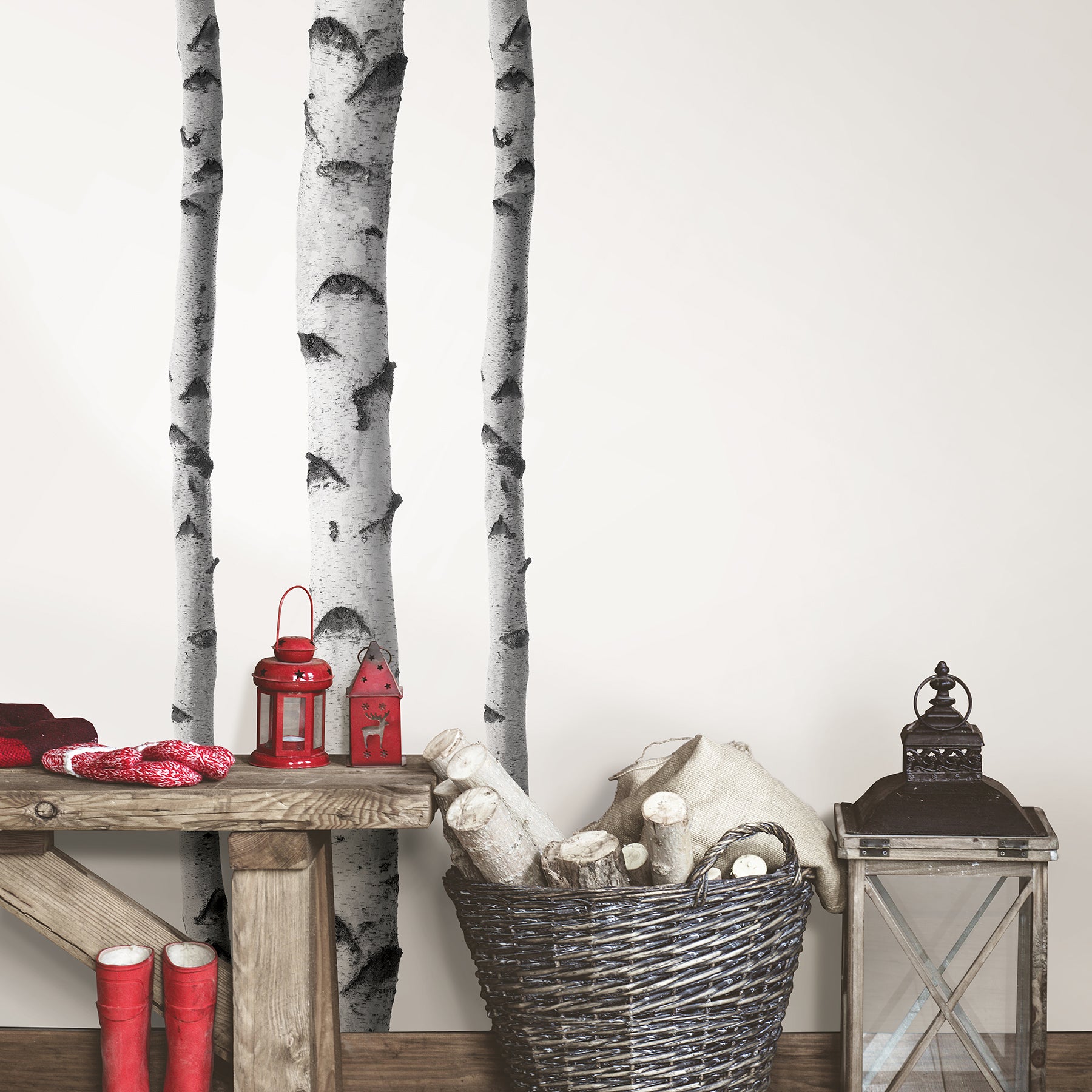 Birches Wall Decals in a room setting