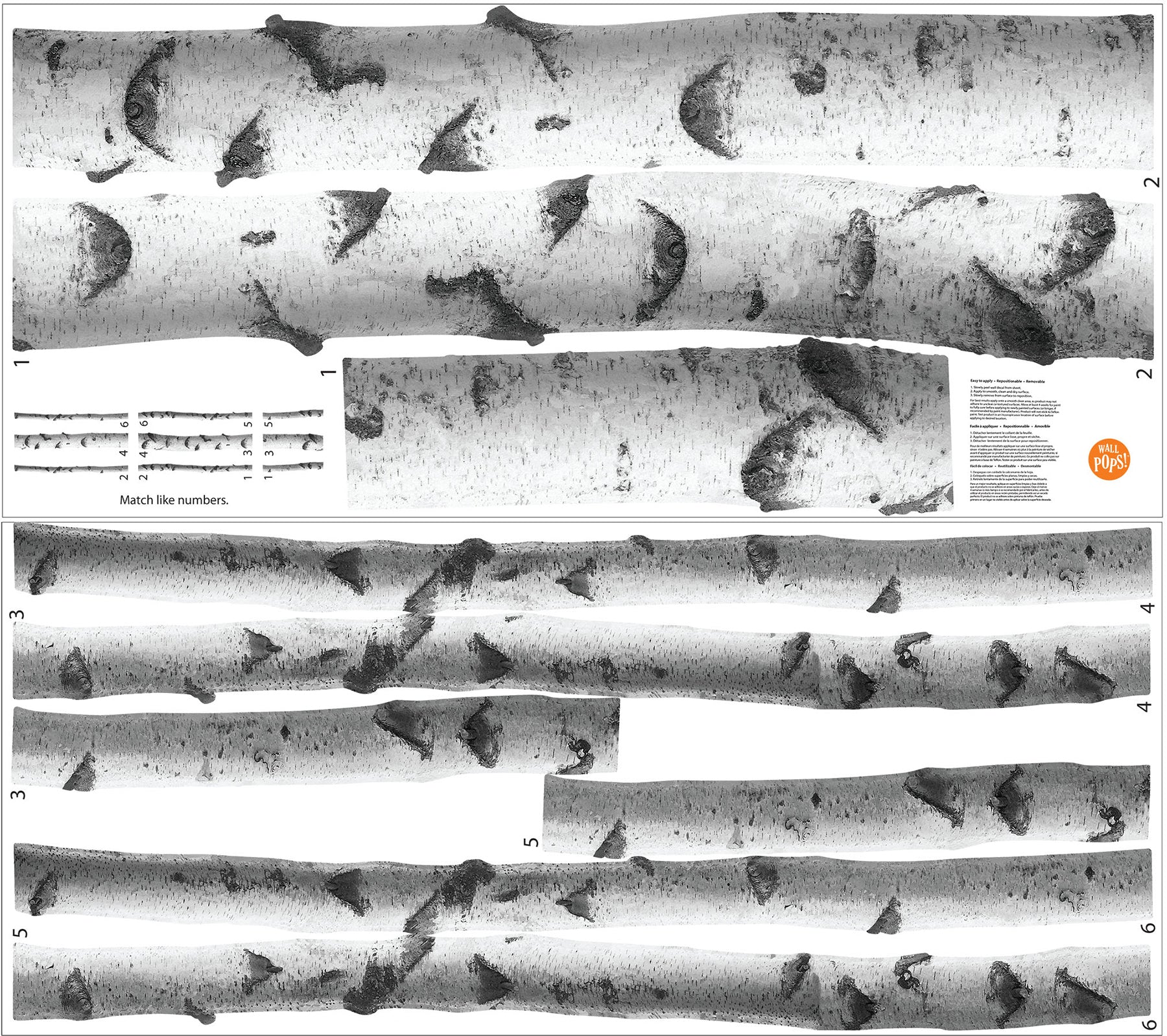Birches Wall Decals - panels