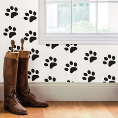 Paw Prints Wall Decals in a room setting