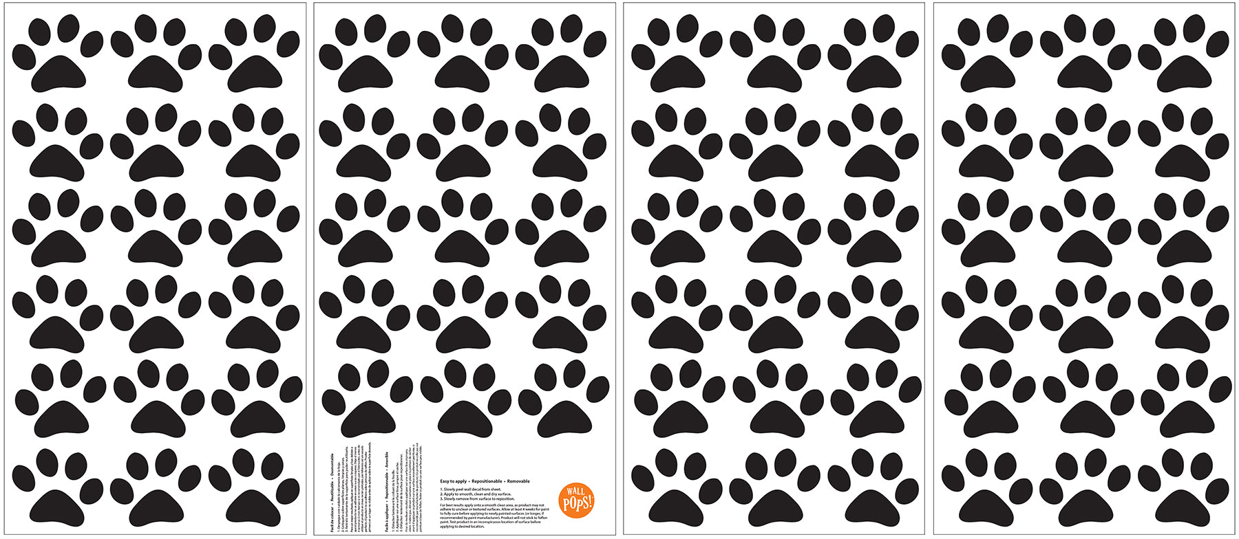 Paw Prints Wall Decals pattern close-up
