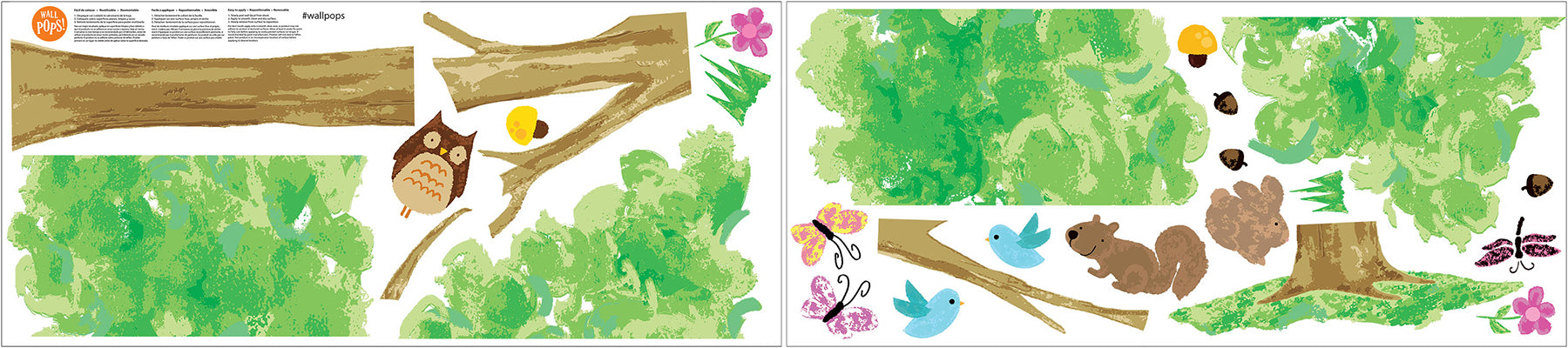The Friendly Forest Wall Decals pattern close-up