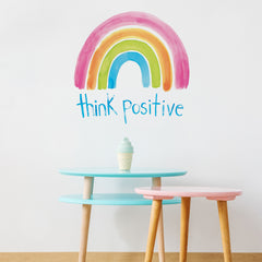 Think Positive Wall Decals in a room setting