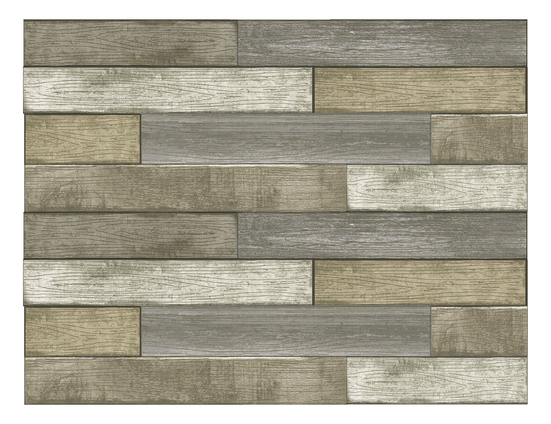 Brown Wood Planks Wall Art Kit Wall Decals by WallPops