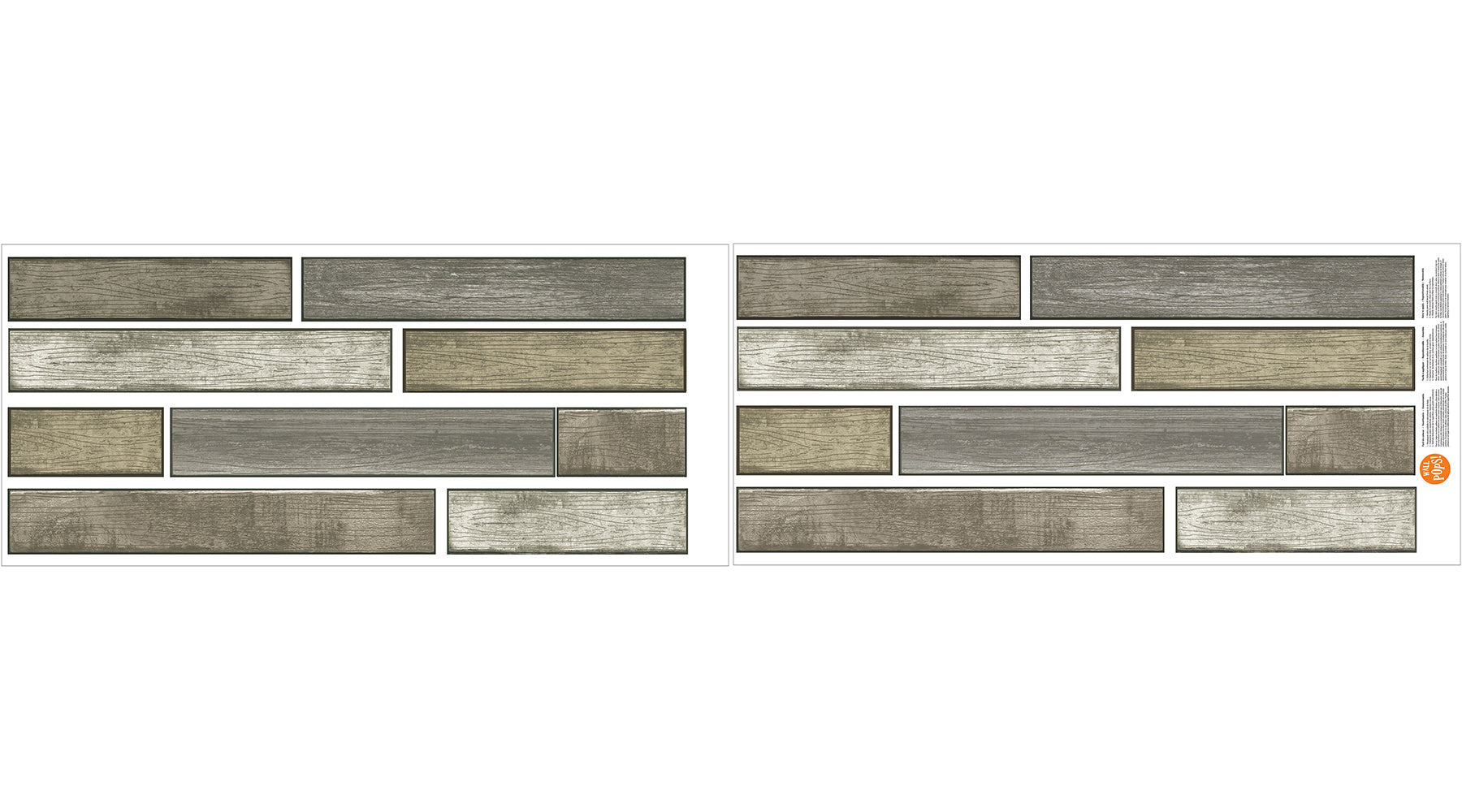 Brown Wood Planks Wall Art Kit Wall Decals - panels