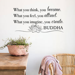 Become What You Think Wall Quote Wall Decals in a room setting