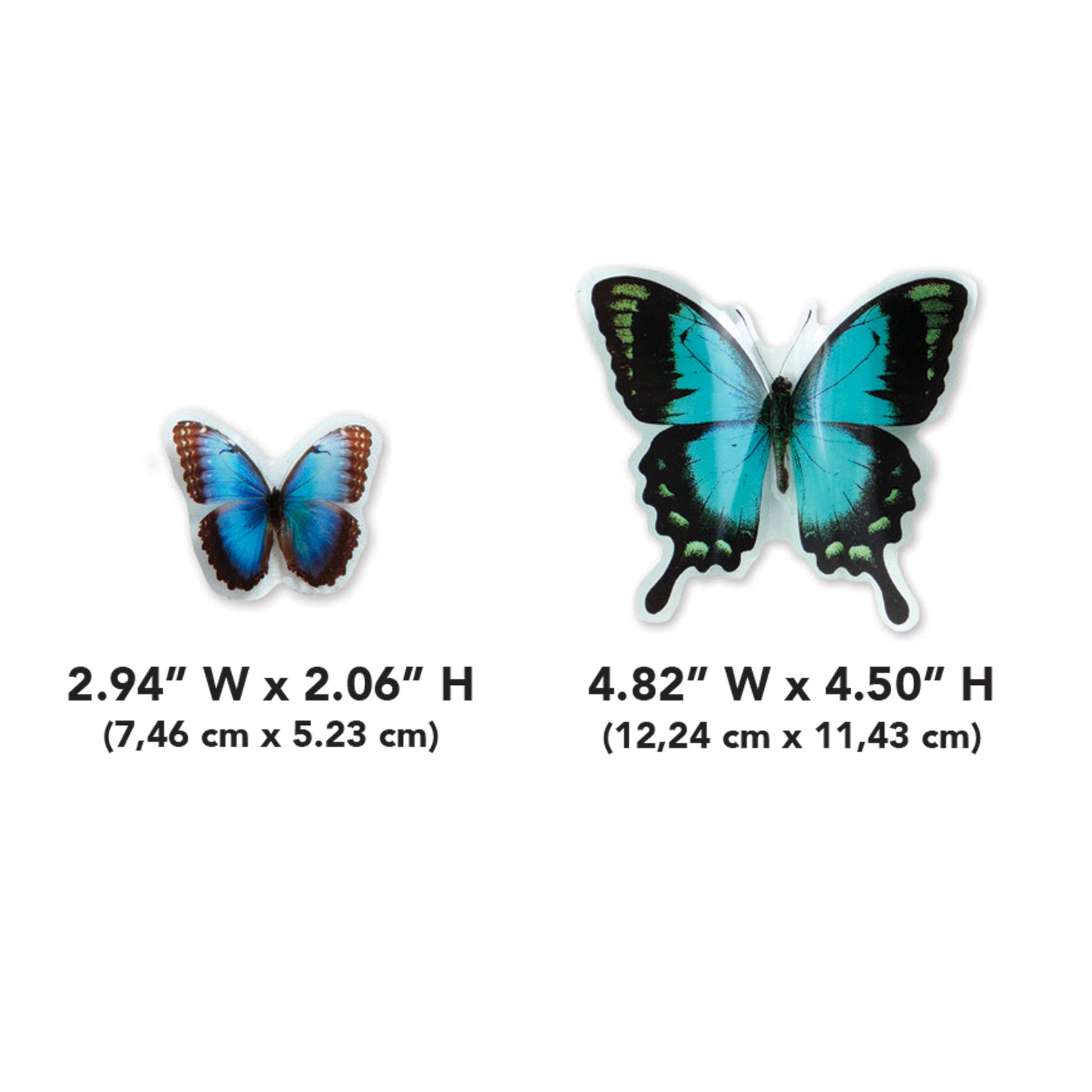 Butterfly Embellishments - dimensions