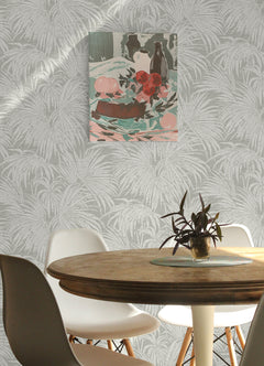 Cassava Palm P&S Wallpaper in a room setting