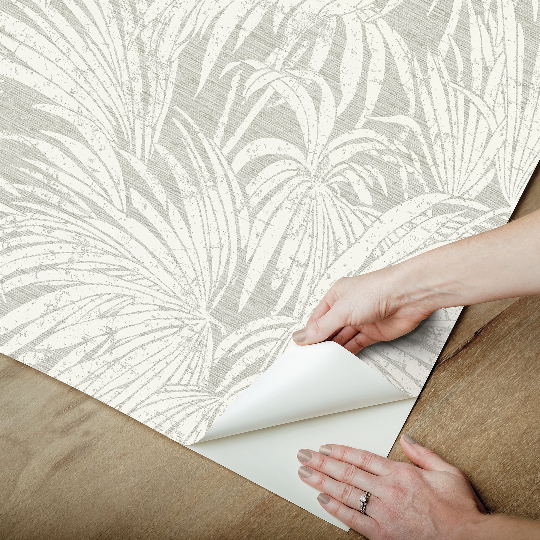 Cassava Palm P&S Wallpaper peel step