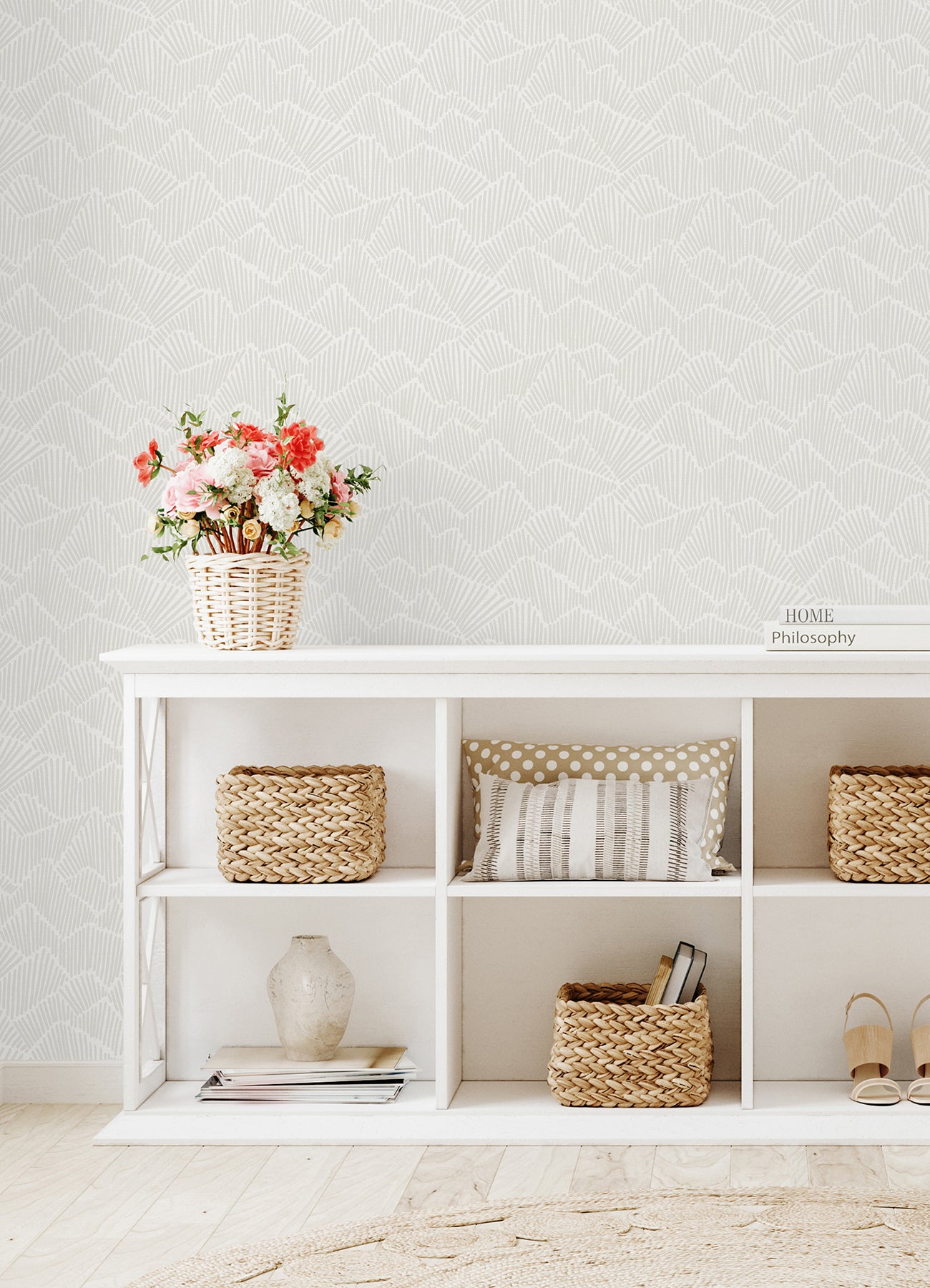 Ridge & Valley P&S Wallpaper in a room setting