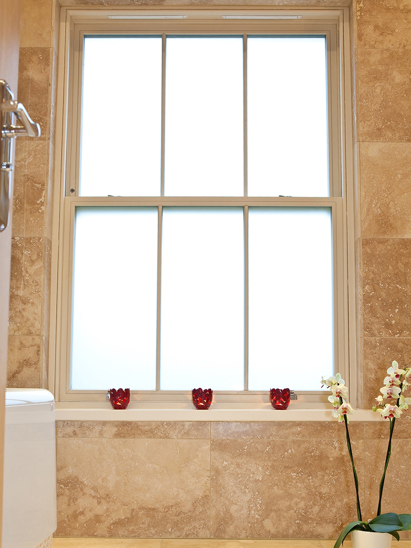 Sand Window Film in a room setting