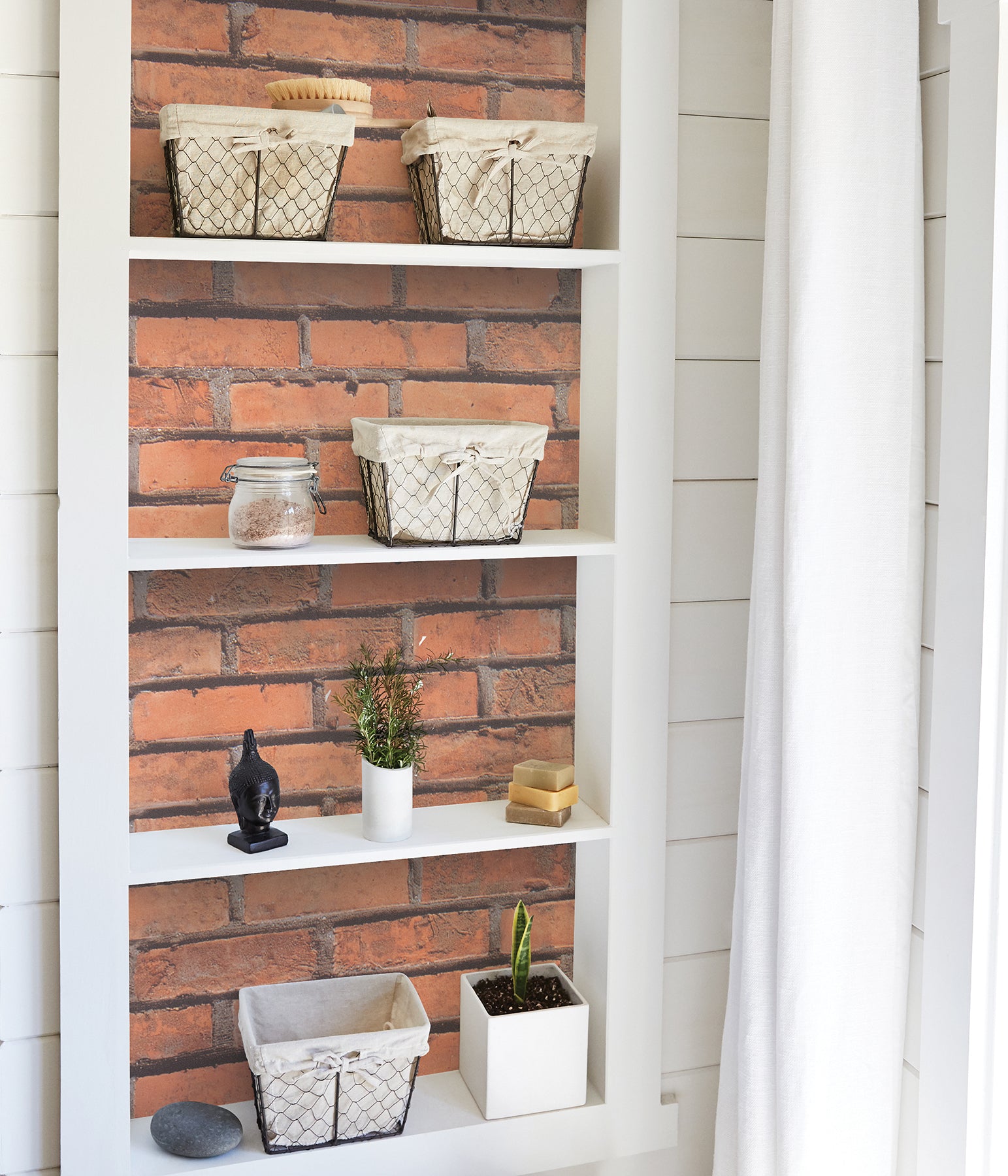 Brick Wall Adhesive Film in a room setting