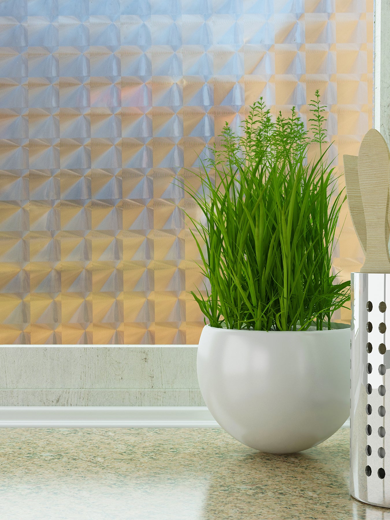 Squares Window Film in a room setting