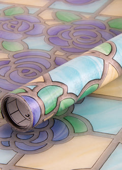 Floral Window Film pattern close-up