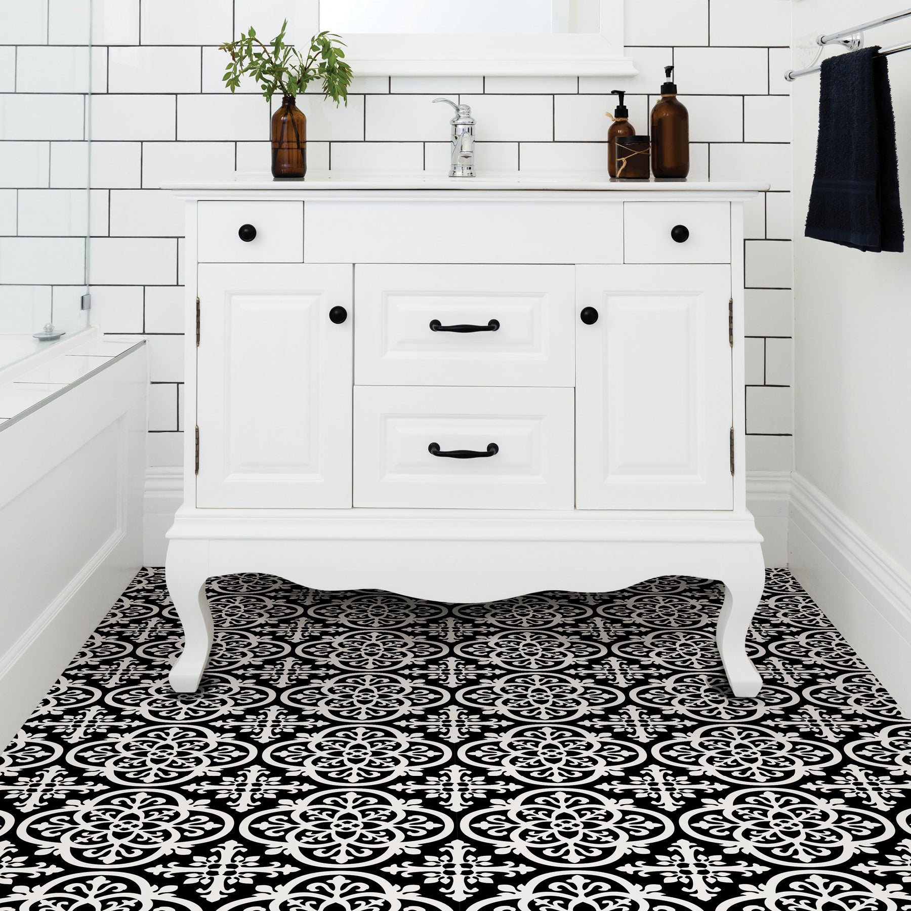 Gothic Floor Tiles in a room setting