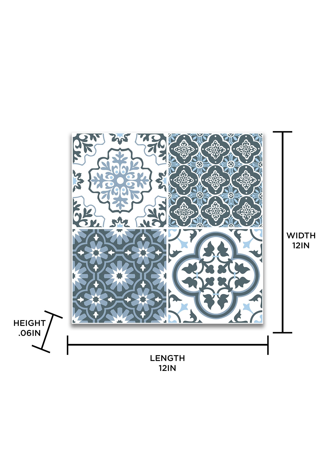 Myriad Floor Tiles - dimensions