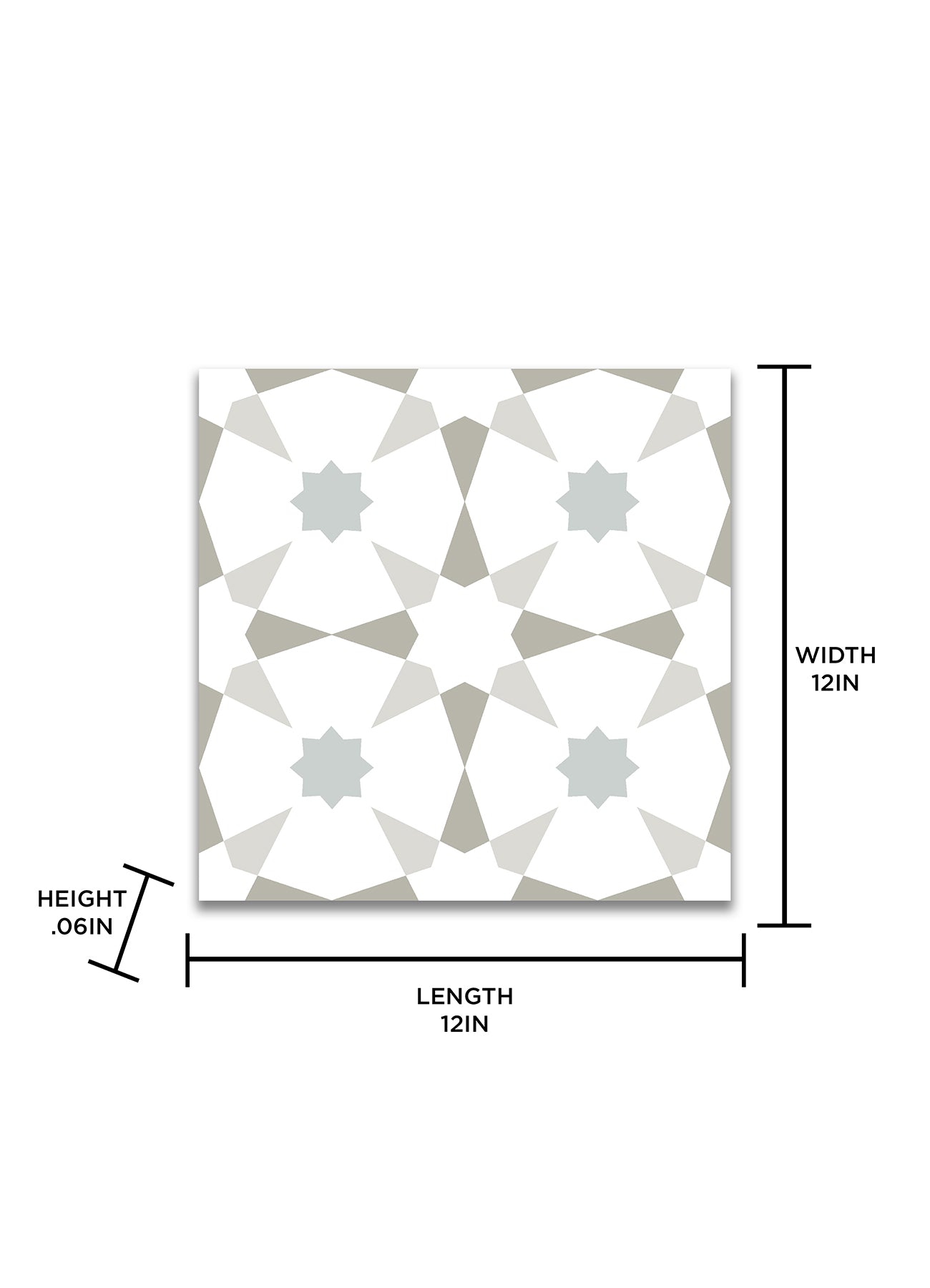 Stellar Floor Tiles - dimensions