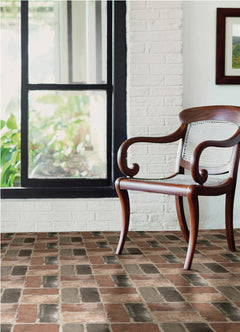 Harvard Brick Floor Tiles in a room setting