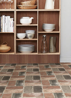 Harvard Brick Floor Tiles in a room setting