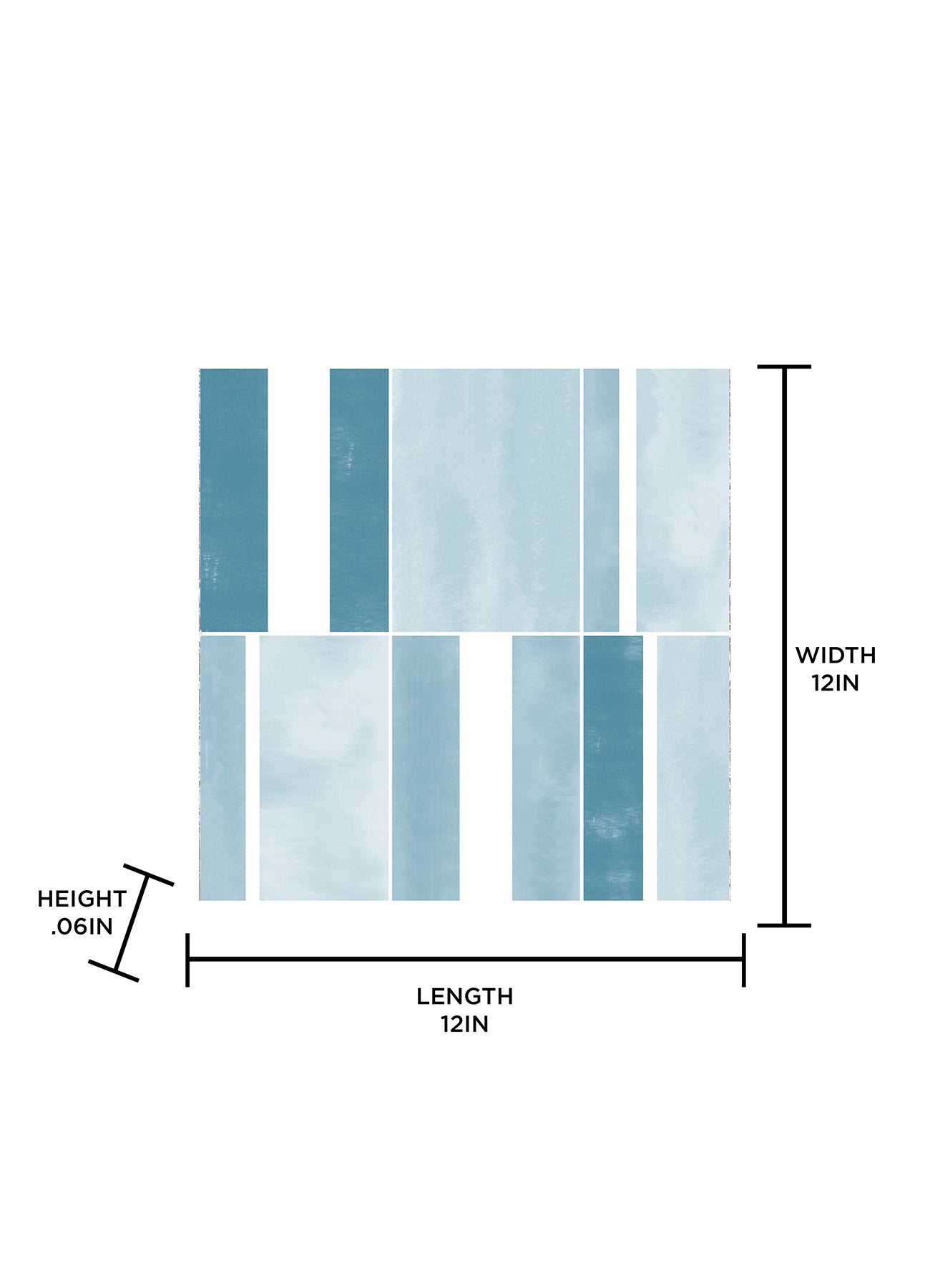 Azure Floor Tiles - dimensions