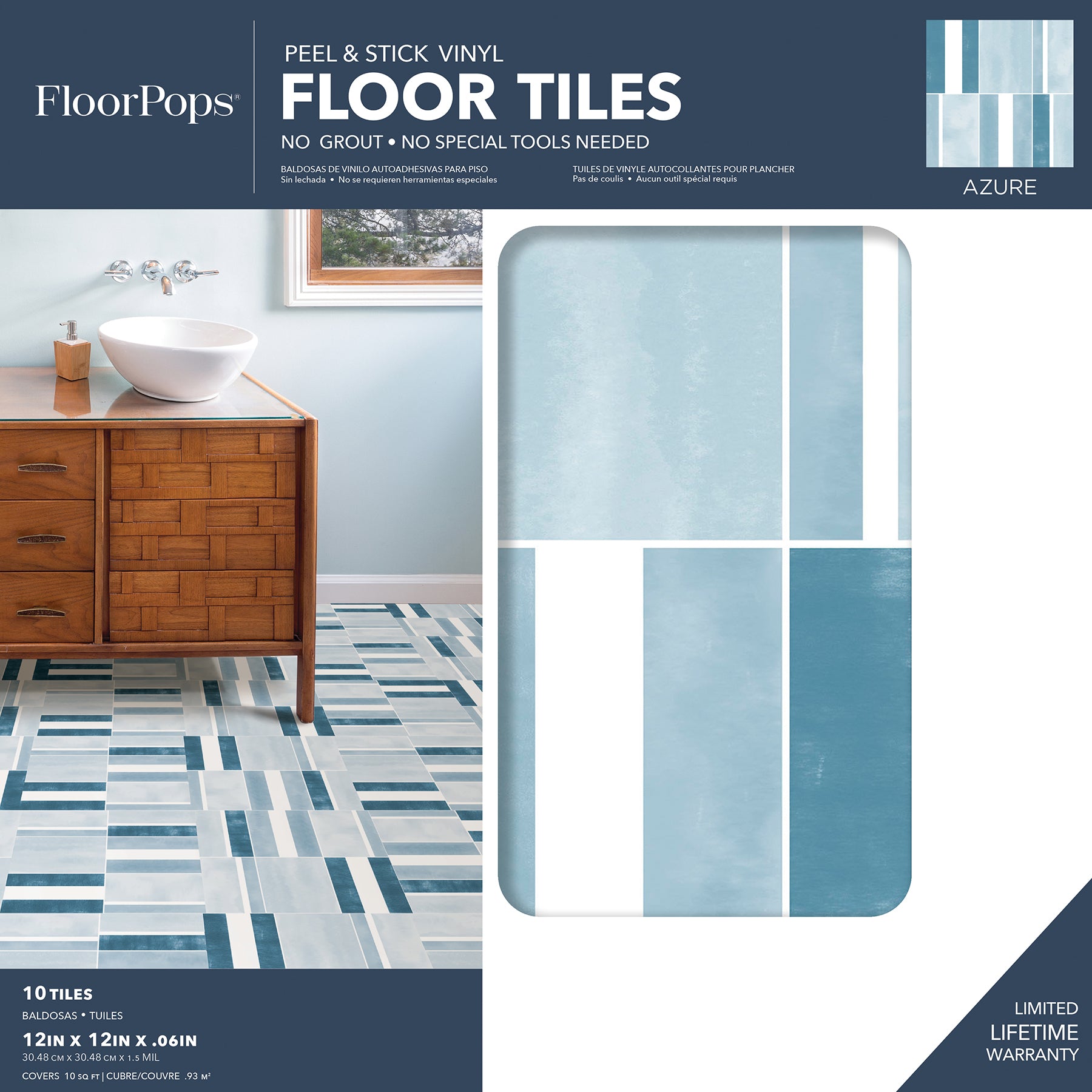 Azure Floor Tiles - packaging