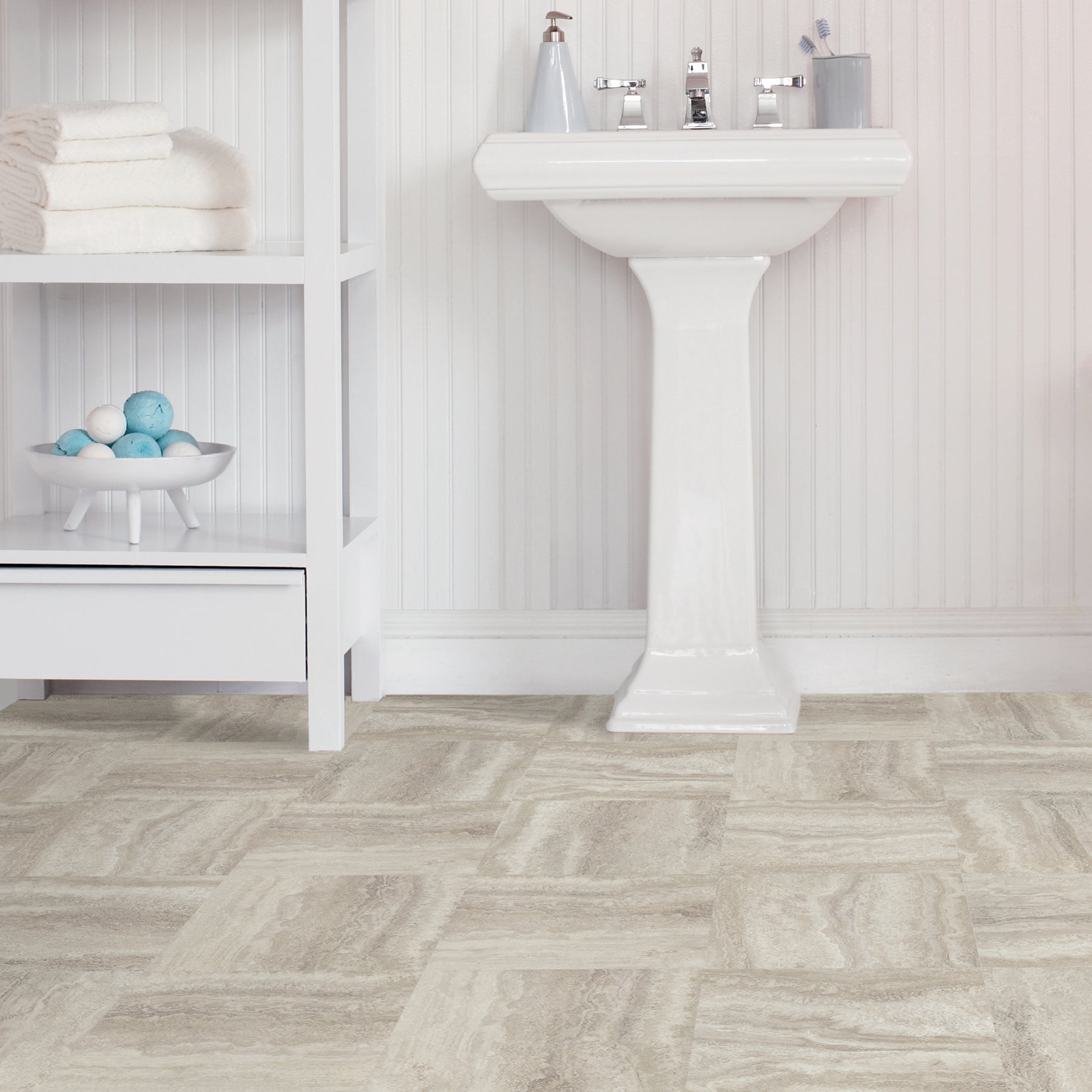 Platinum Floor Tiles in a room setting