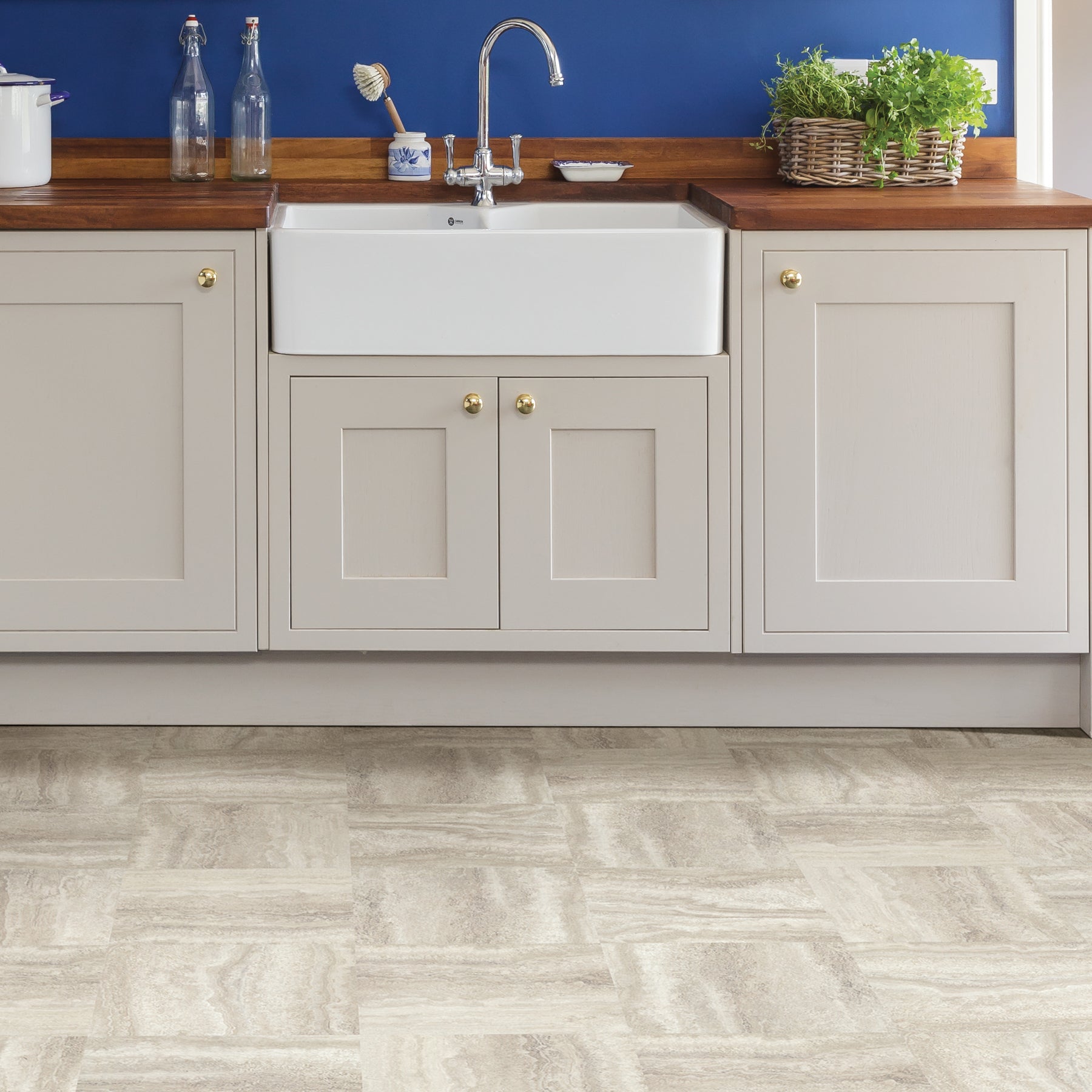 Platinum Floor Tiles in a room setting