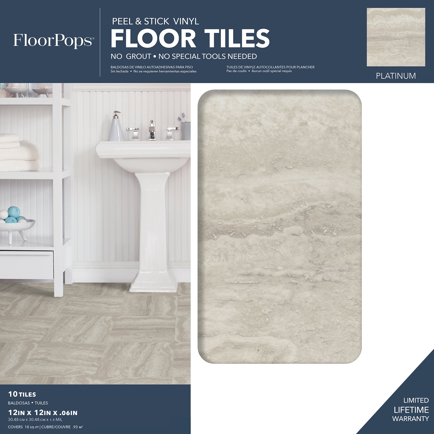 Platinum Floor Tiles - packaging