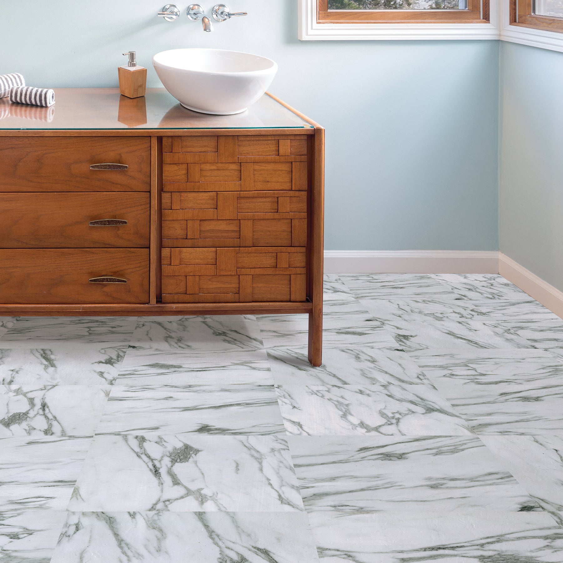 Opaline Floor Tiles in a room setting