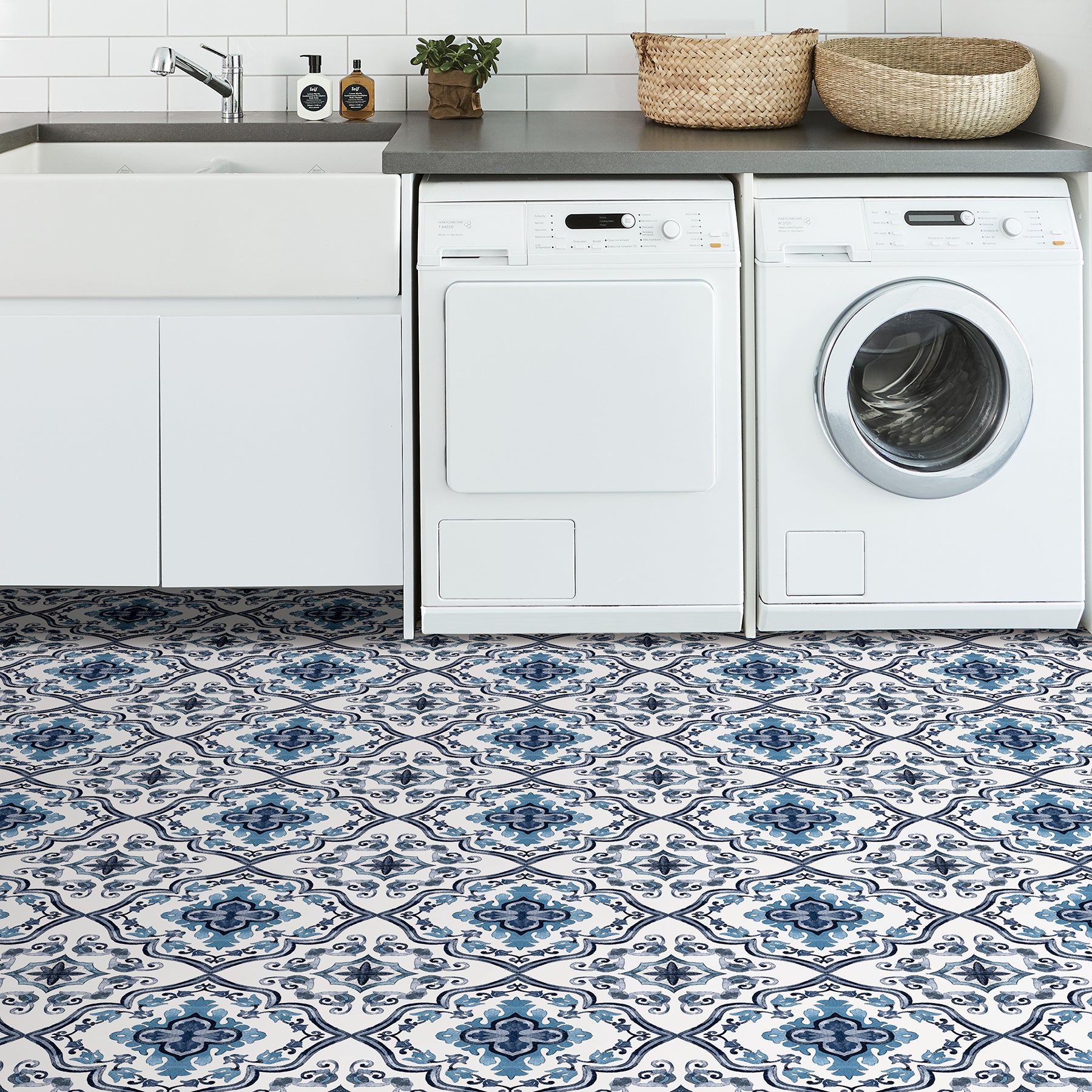 Marrakesh Floor Tiles in a room setting
