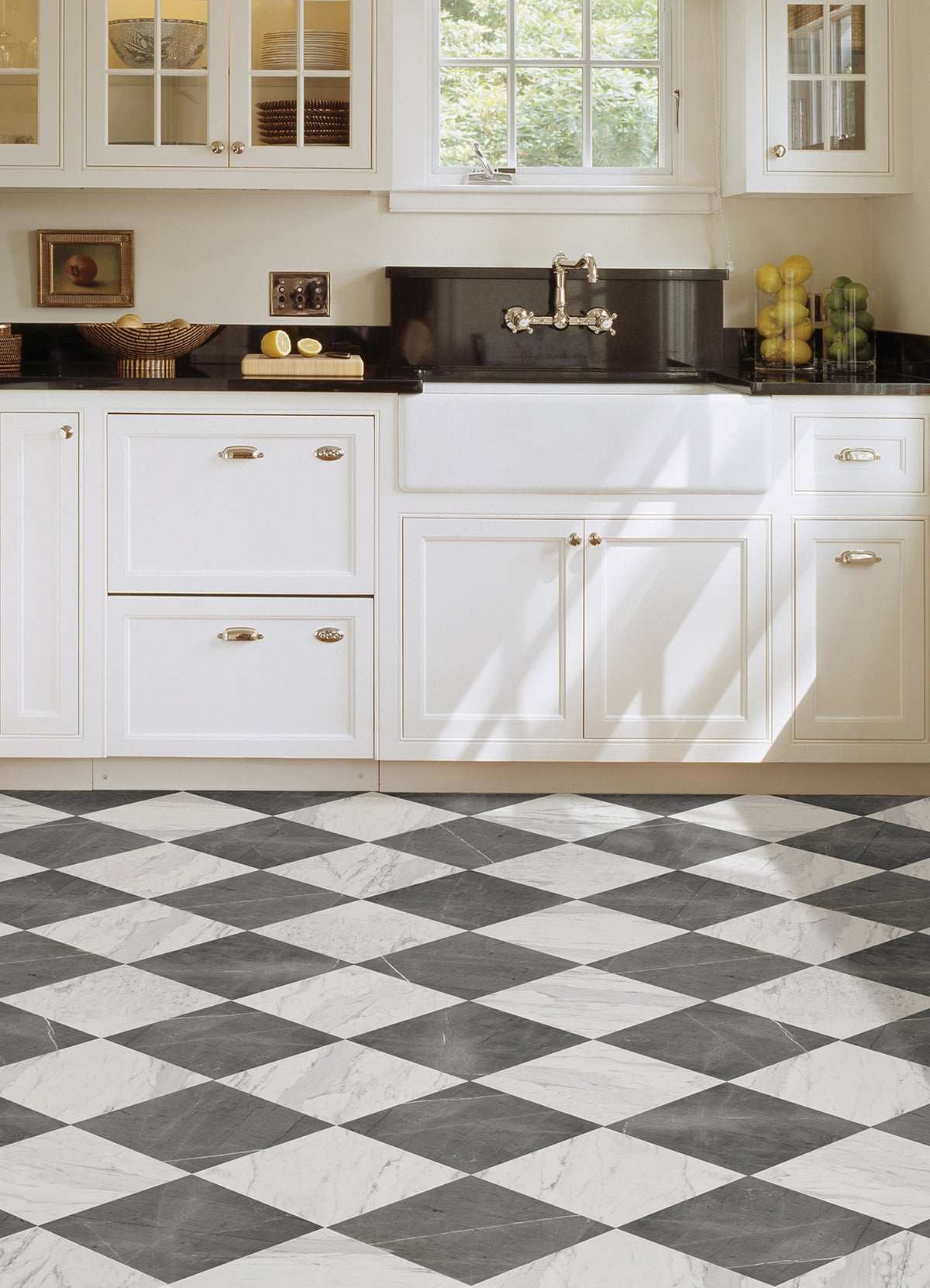 Marble Bonneville Floor Tiles in a room setting